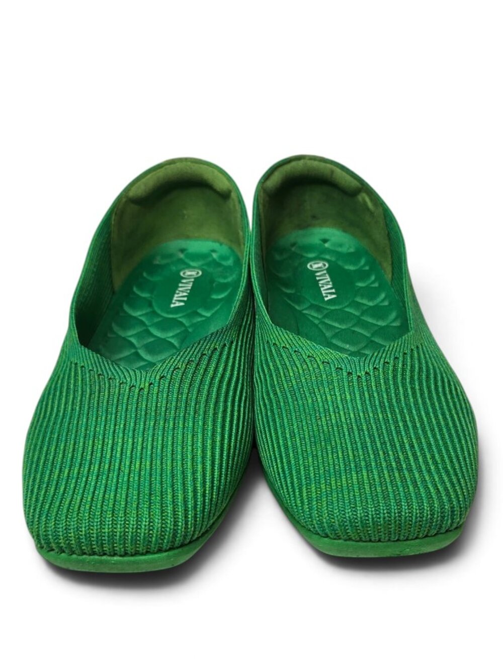 Vivaia Margot 2.0 Square Toe Ballet Slippers Womens Kelly Green Flexible Comfy 8 - Picture 2 of 14